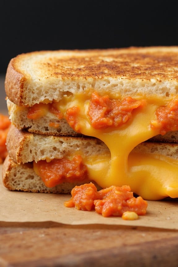 kimchi cheddar grilled cheese