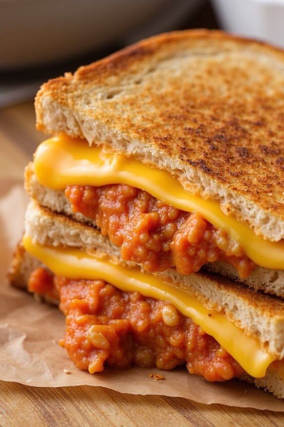 kimchi cheddar grilled sandwich