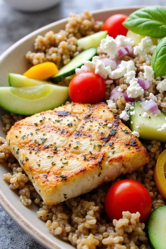 lemon herb grilled cod salad