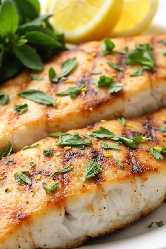 lemon mint grilled snapper