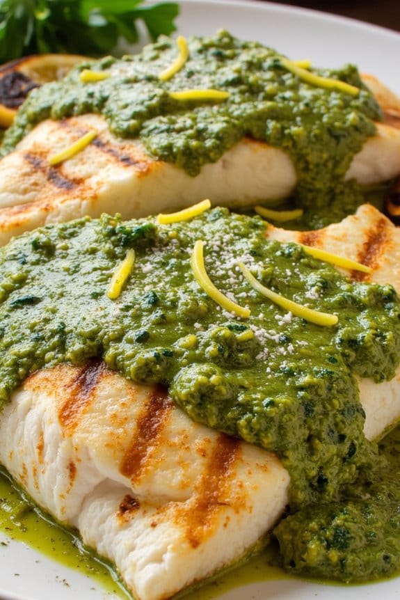 lemon pesto grilled grouper