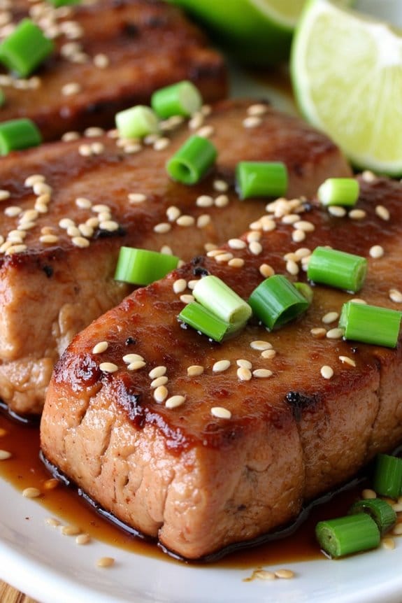 marinated grilled tuna dish