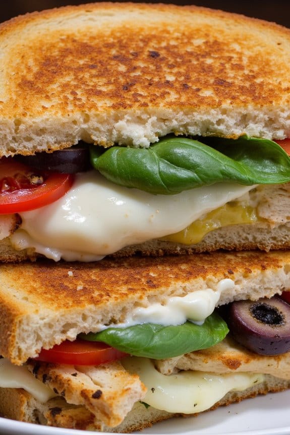 mediterranean chicken grilled cheese