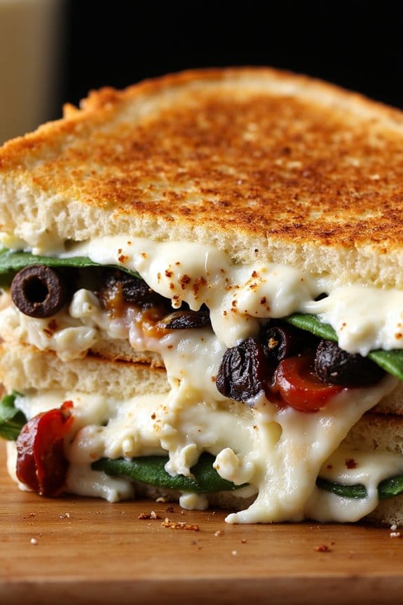 mediterranean feta grilled cheese