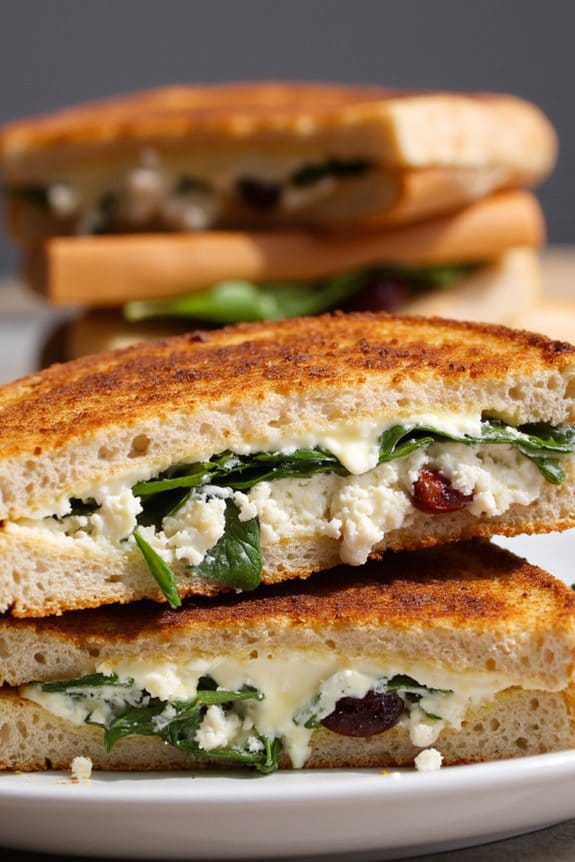 mediterranean feta olive grilled cheese
