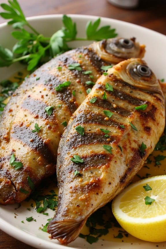 mediterranean garlic grilled trout