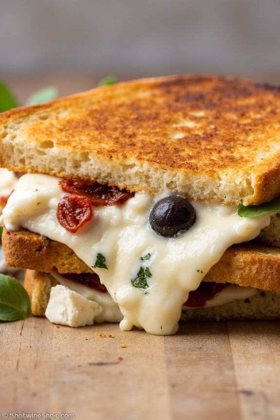 mediterranean gourmet grilled cheese