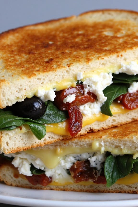 mediterranean grilled cheese sandwich