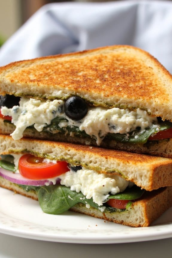 mediterranean pesto grilled cheese
