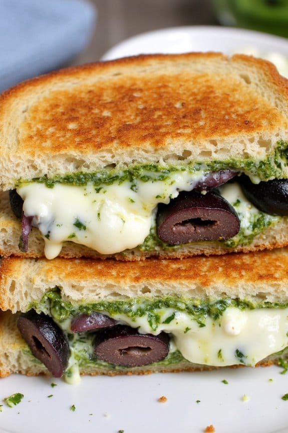 mediterranean pesto grilled cheese