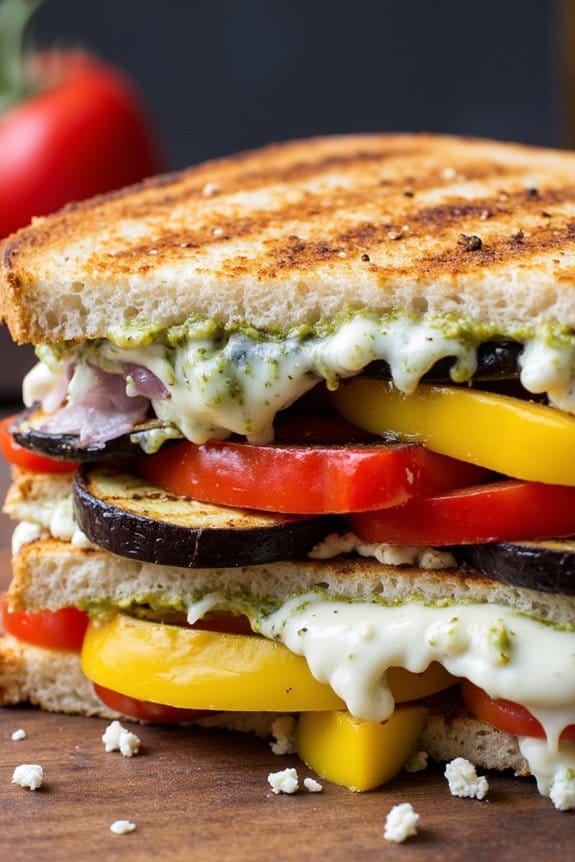 mediterranean vegetable grilled cheese