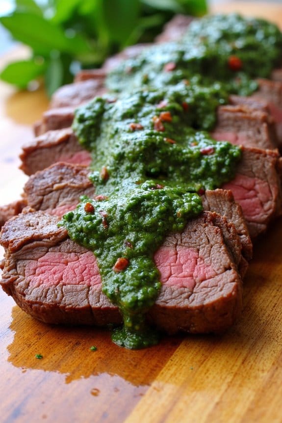 minty chimichurri steak delight