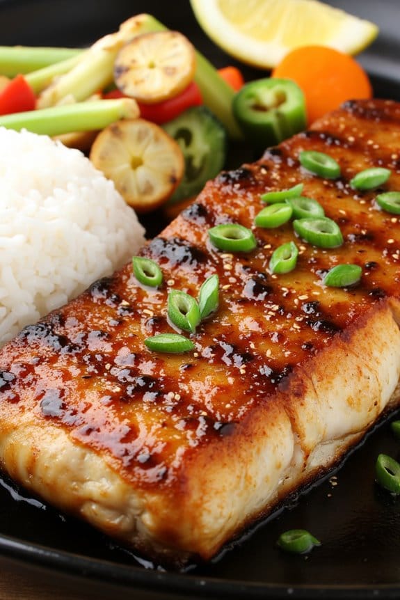 miso glazed grilled halibut
