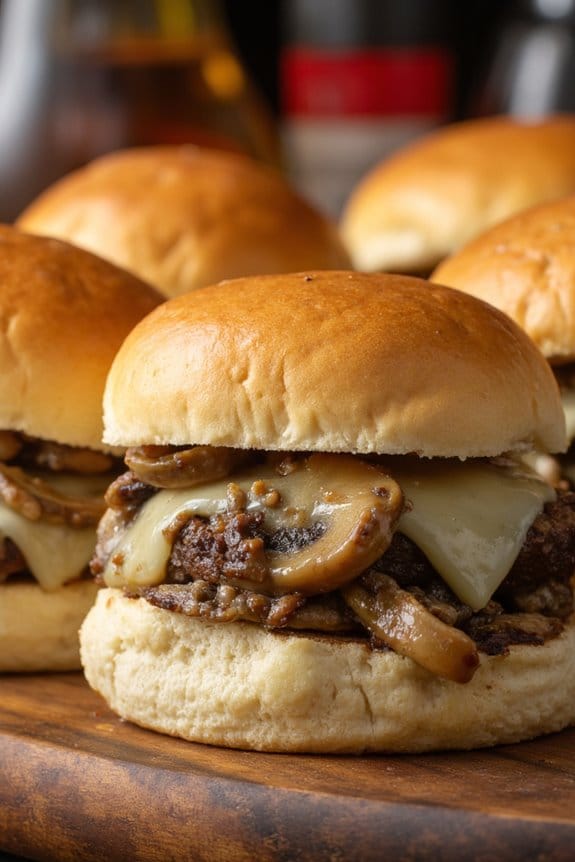 mushroom swiss cheese sliders