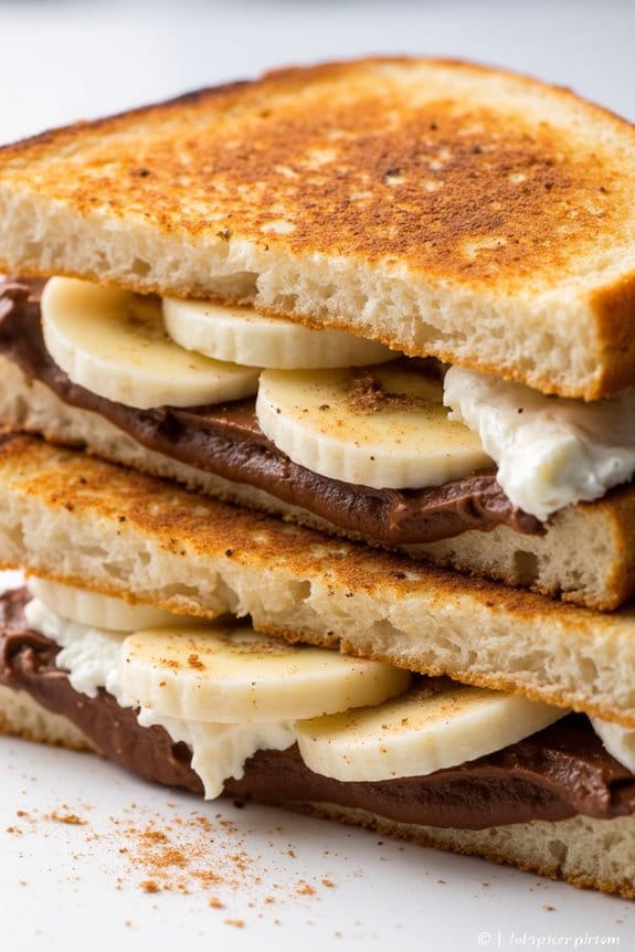 nutella banana grilled cheese delight