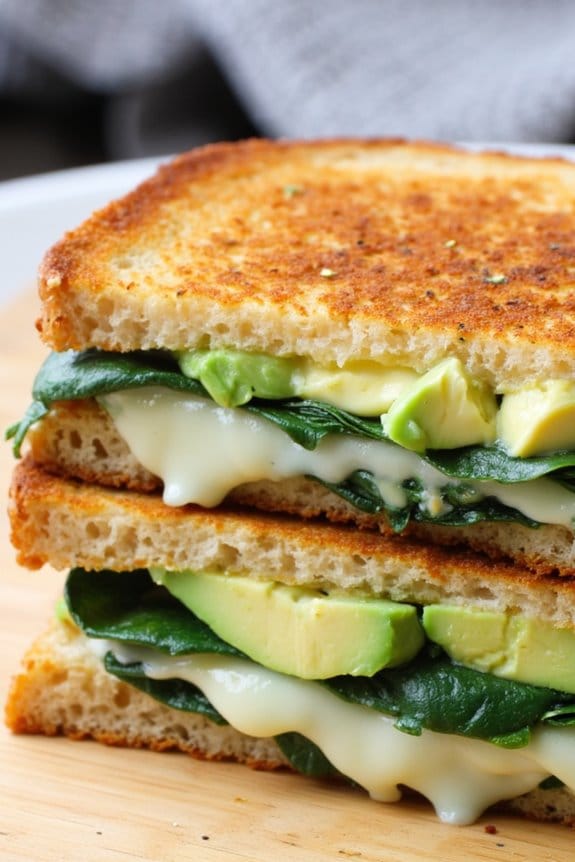 nutritious avocado spinach grilled cheese