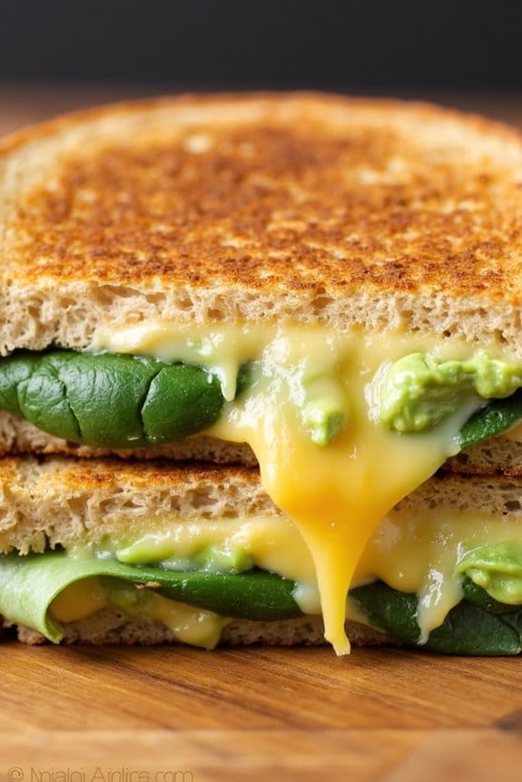 nutritious avocado spinach grilled cheese