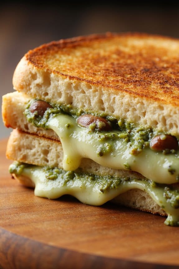 nutty pesto grilled cheese