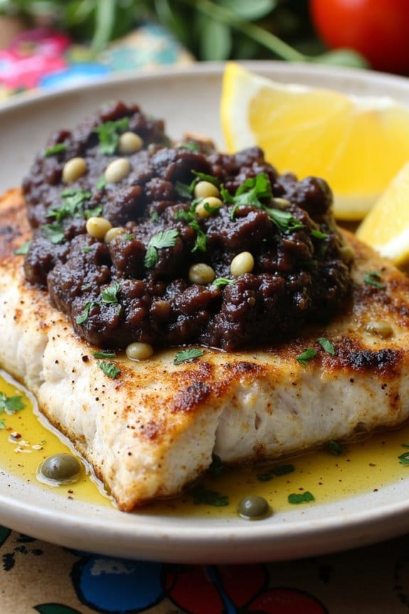olive tapenade grilled swordfish