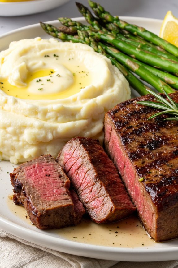 oven grilled steak dinner