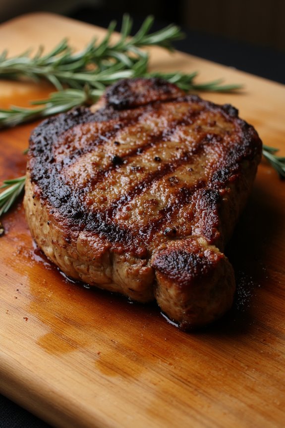 perfectly grilled ribeye steak