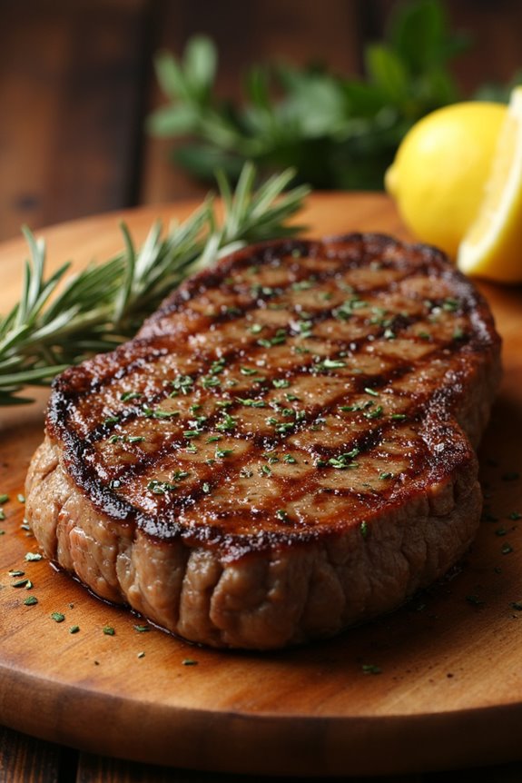 perfectly grilled ribeye steaks