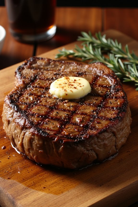 perfectly grilled ribeye steaks