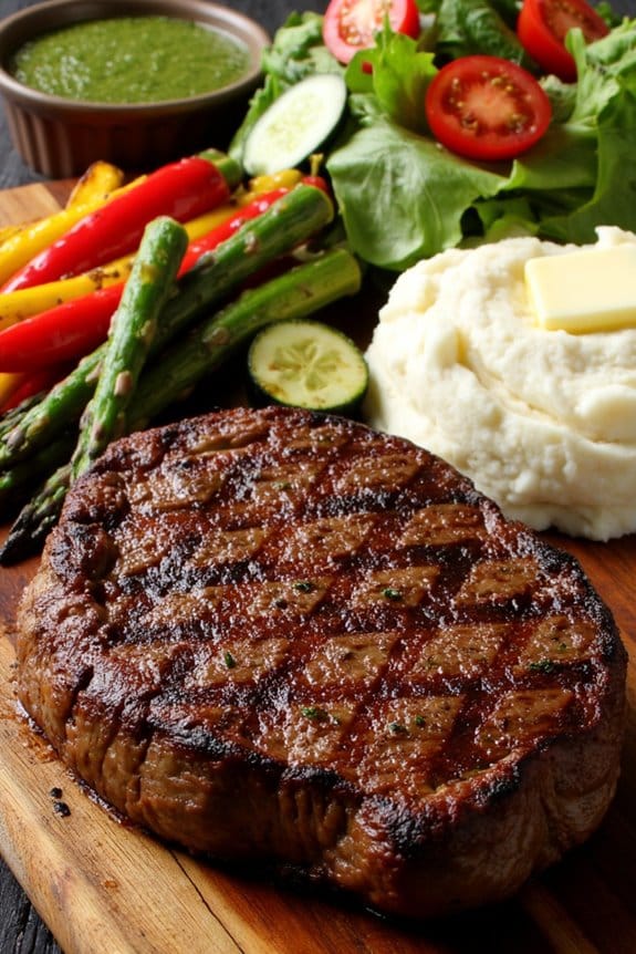 perfectly grilled steak dinner