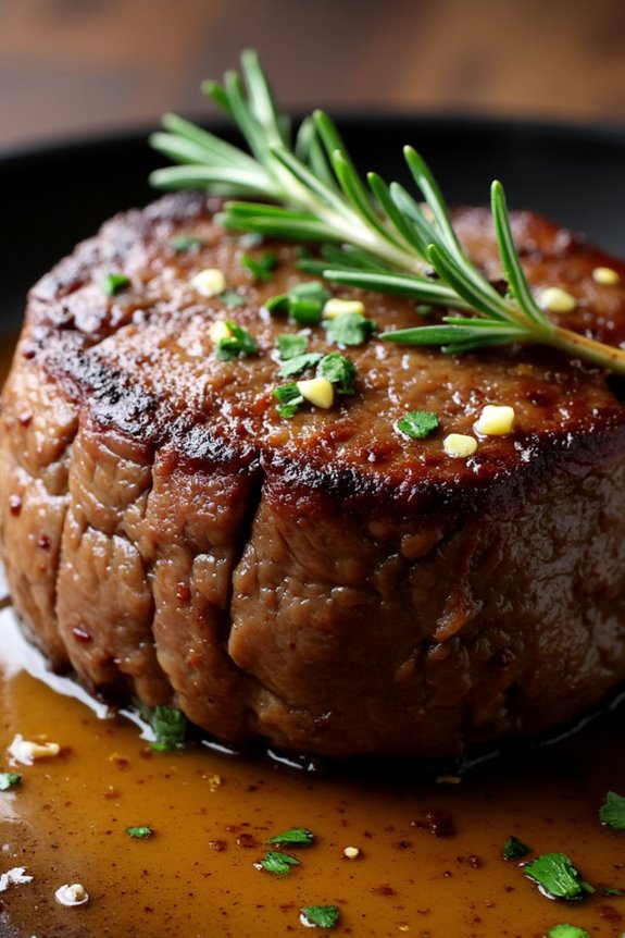 perfectly seared filet mignon