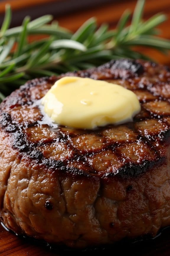 perfectly seared ribeye steak