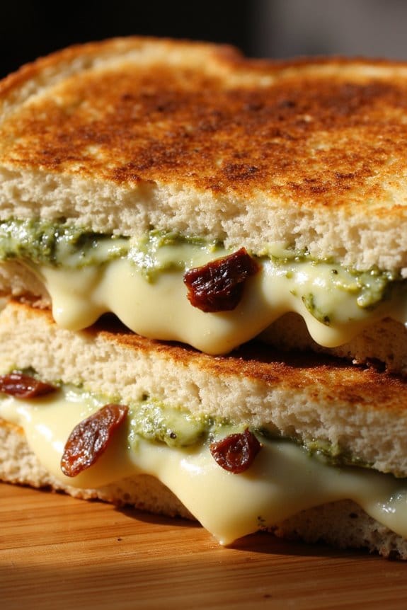 pesto infused grilled cheese delight