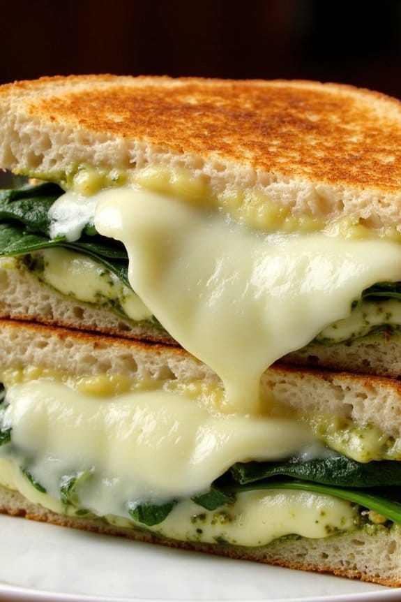 pesto provolone grilled cheese