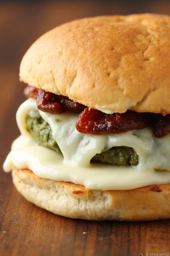 pesto sun dried tomato sliders