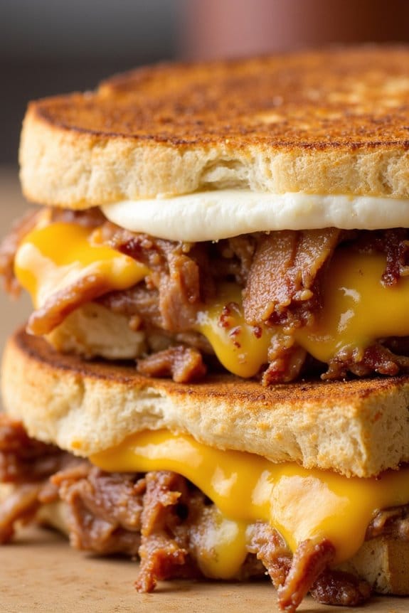 pulled pork grilled cheese delight