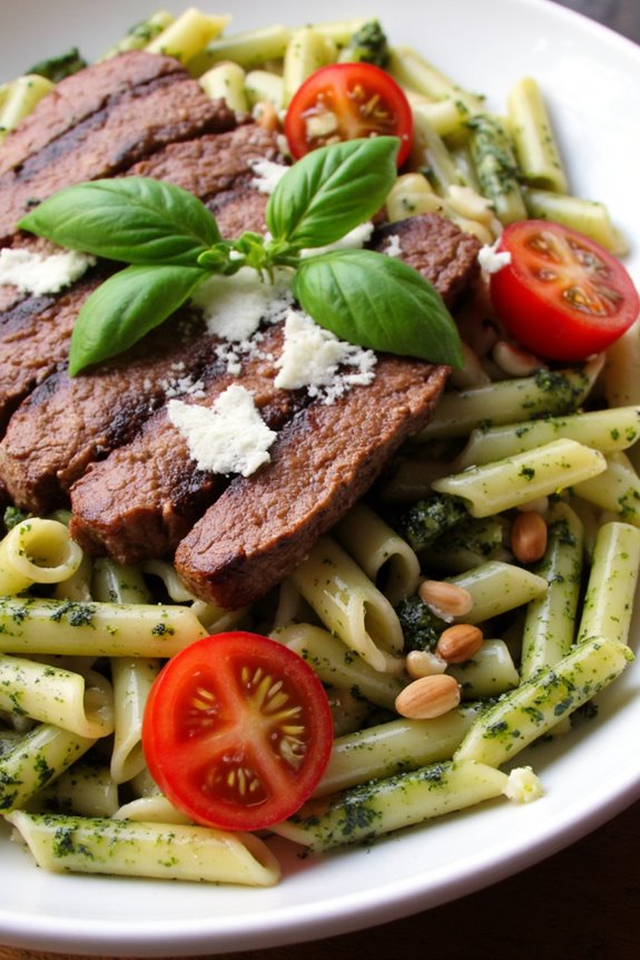 quick and hearty steak pasta