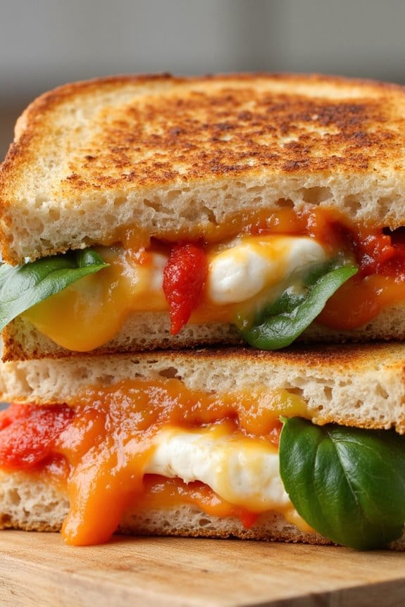 roasted red pepper mozzarella sandwich