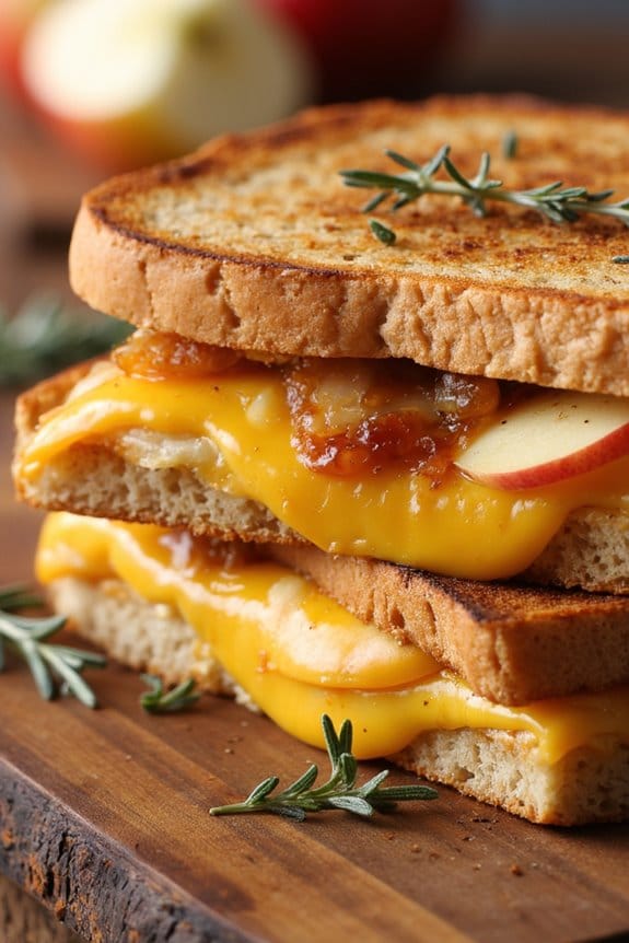 savory apple cheddar sandwich