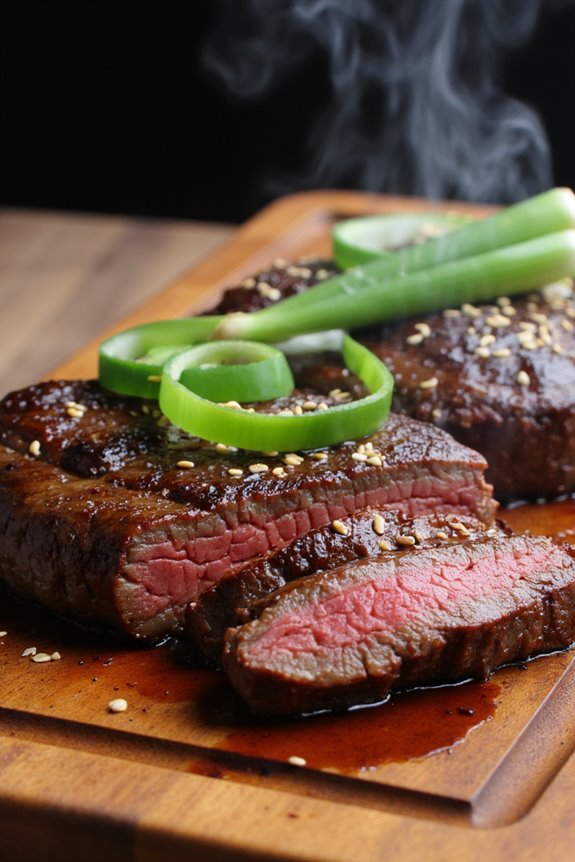 savory ginger soy marinated steak
