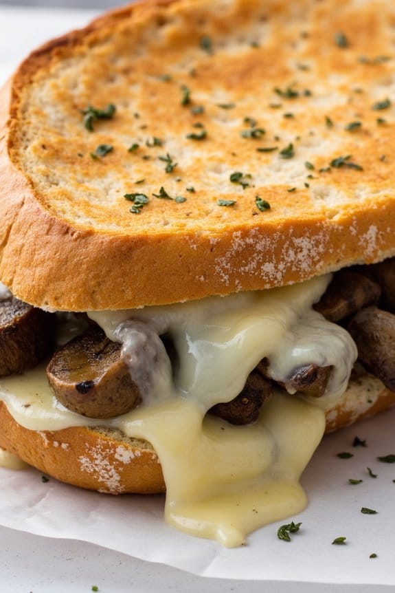 savory mushroom gruyere panini