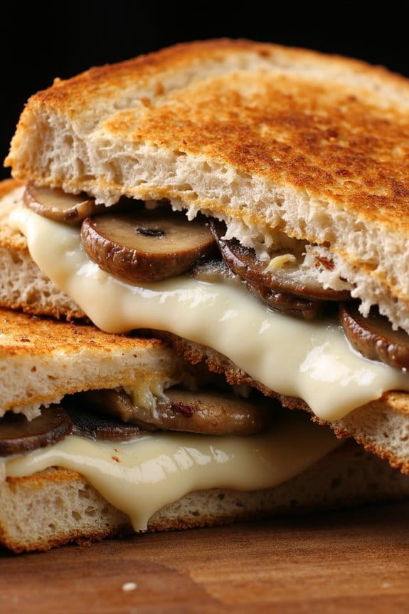 savory mushroom swiss sandwich