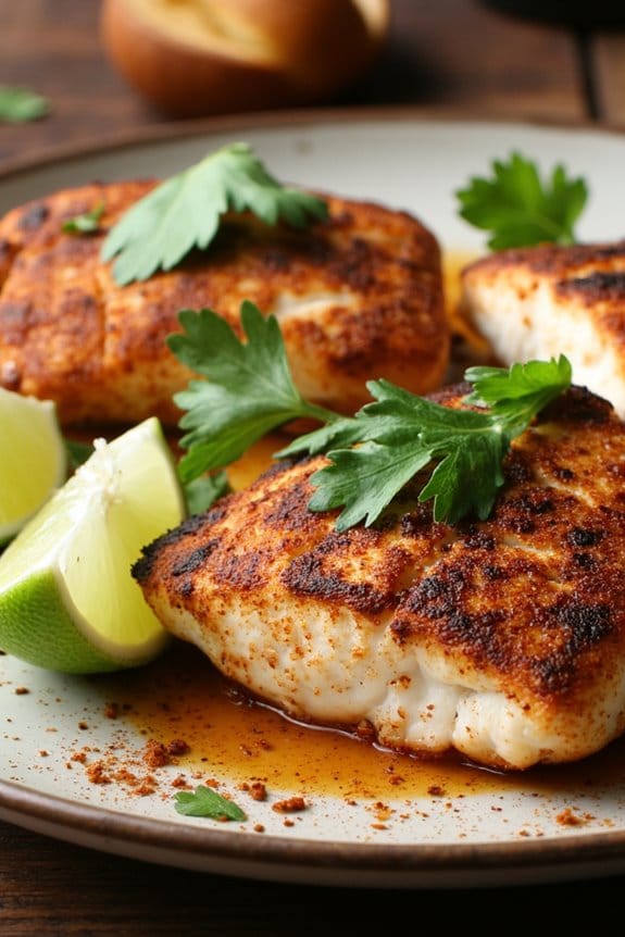 smoky flavorful grilled cod