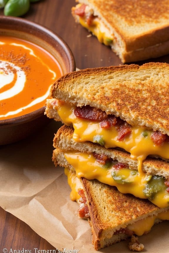 spicy grilled cheese soup combo