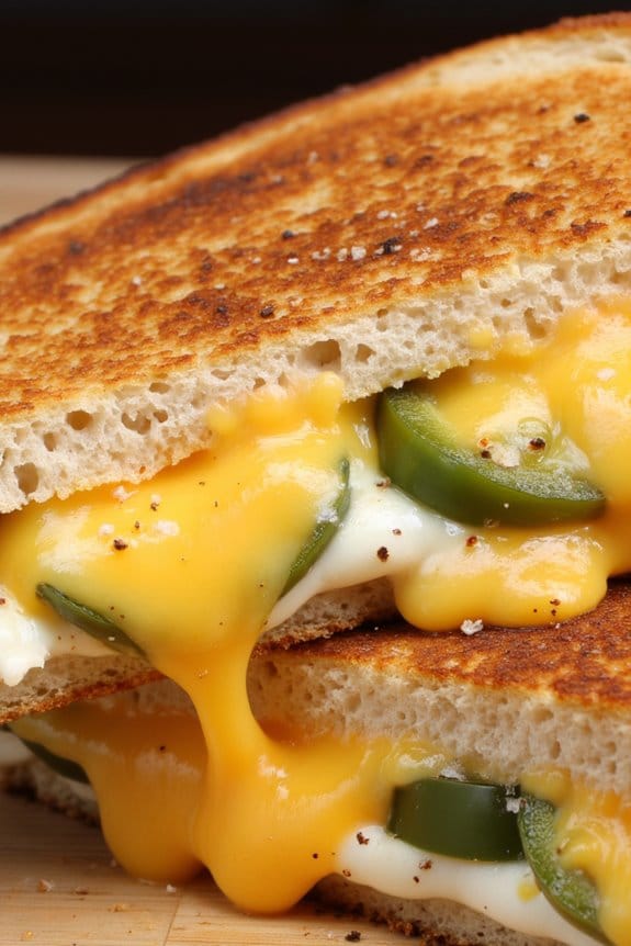 spicy jalape o garlic grilled cheese