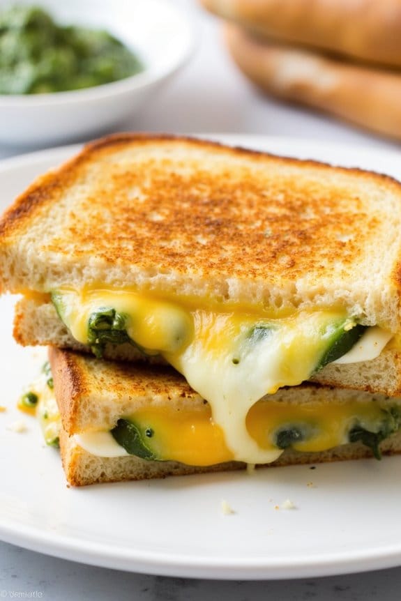 spicy pesto grilled cheese