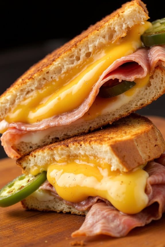 spicy prosciutto grilled cheese