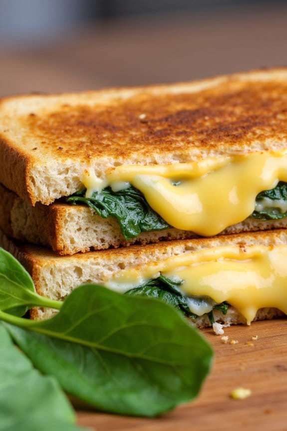 spinach gouda grilled cheese delight