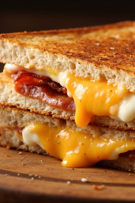 sriracha bacon cheese sandwich