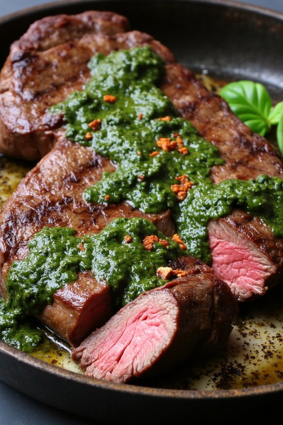 steak with chimichurri sauce