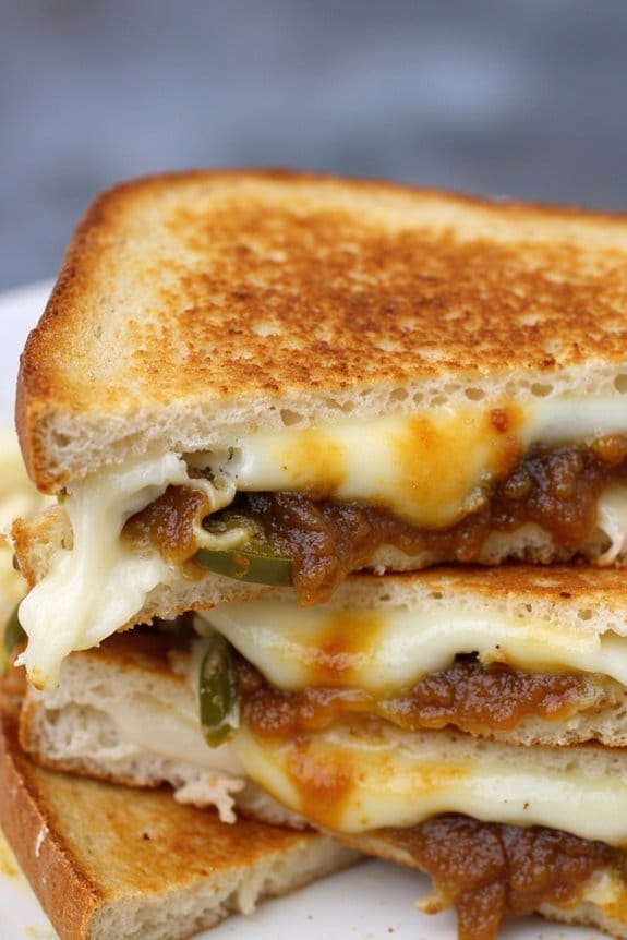 sweet and spicy grilled cheese