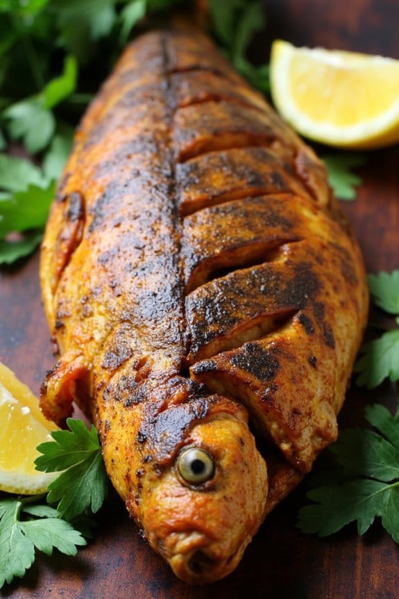 tandoori grilled flavorful fish dish